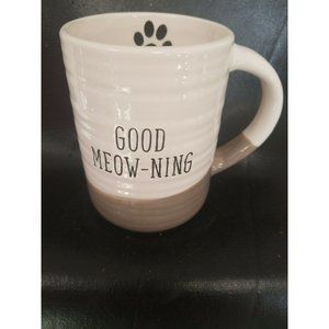 Cat Coffee Cup Mug 'Good Mewing' Graphic Stoneware